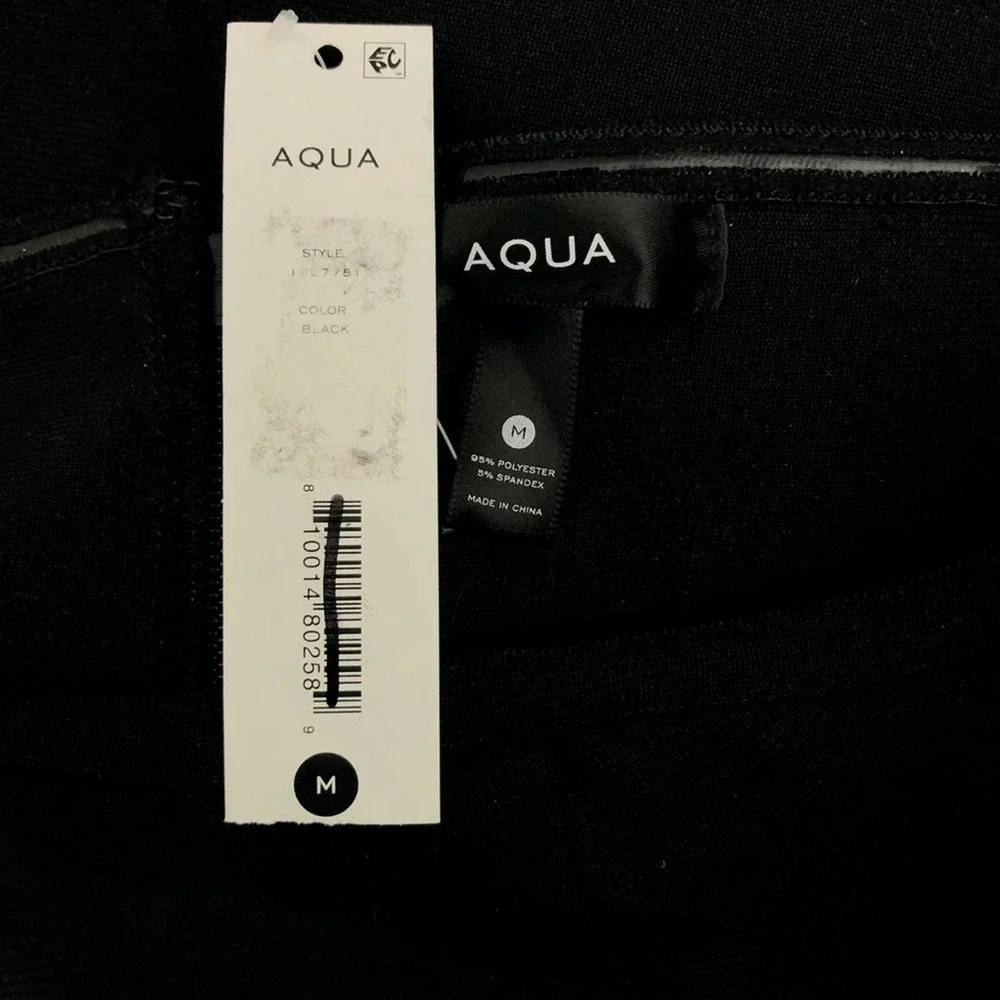 Aqua Strapless Bodycon Ruffle Black Dress Sz M - Picture 4 of 5